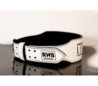 Womens white leather weight lifting belt